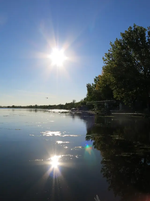 Sun over Jackfish Lake